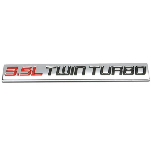 Metal Polished Twin Turbo Engine Car Trunk Emblem Badge Decal Sticker 3.5 6.4L​